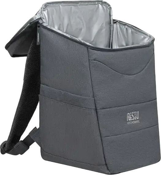 Resto 5535 Felis Cooler Backpack 20L, Water Repellent Polyester, Leakproof PEVA Lining, Grey, 220x410x290mm, LFGB Certified