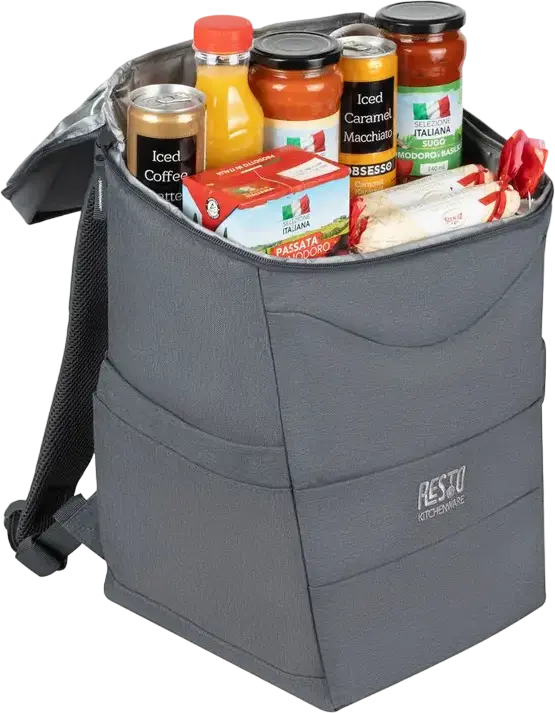 Resto 5535 Felis Cooler Backpack 20L, Water Repellent Polyester, Leakproof PEVA Lining, Grey, 220x410x290mm, LFGB Certified