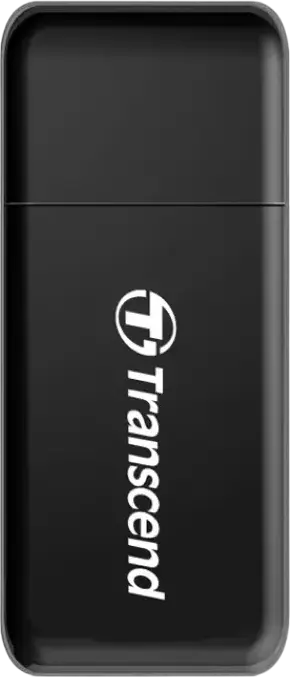 Transcend TS-RDF5 USB 3.1 Gen 1 Card Reader, SD/microSD UHS-I Support, USB Type-A Interface, Compact Black Design