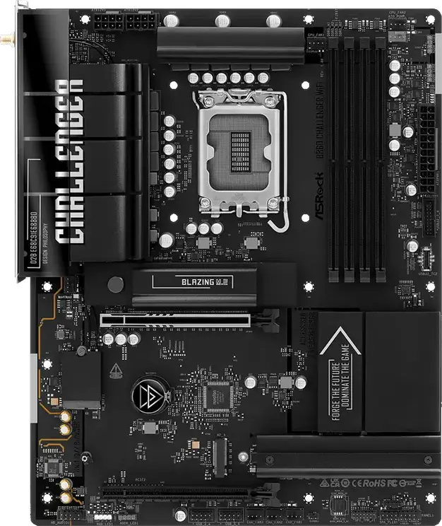 ASRock B860 Challenger WiFi ATX Motherboard LGA1851 Intel B860 DDR5 8666+MHz PCIe 5.0 WiFi 7 Bluetooth 2.5G LAN M.2 Gen5 for Intel Core Ultra Series 2