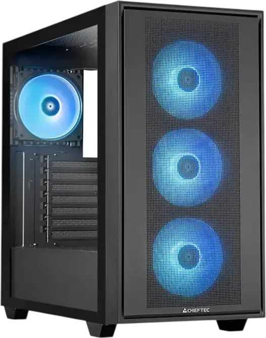 Carcasă PC Chieftec Hunter 3, Midi-Tower, Fără PSU, Negru