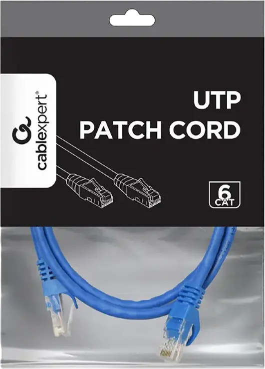 Cablexpert PP6U Cat6 UTP Patch Cord Network Cable 0.5m RJ45 to RJ45 Blue 250 MHz ANSI TIA EIA-568B Compliant