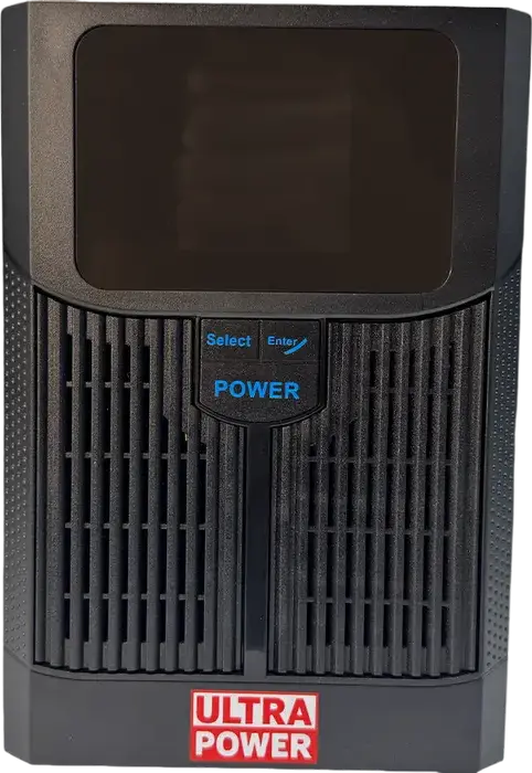 Ultra Power EL-1K UPS 1000VA/700W Pure Sine Wave Tower Uninterruptible Power Supply with LCD Display, 2x Schuko Sockets, USB and Data Line Protection