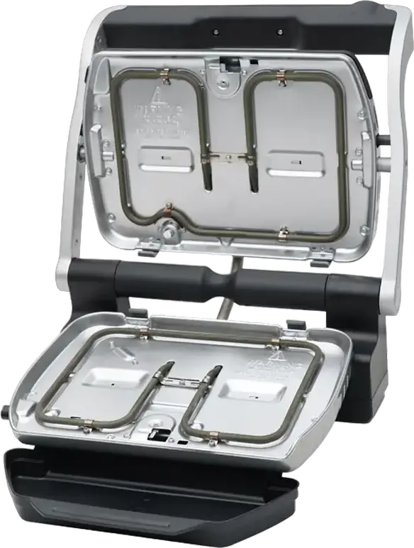 Tefal OptiGrill Electric Grill 2000W, Stainless Steel Double Plate with Removable Non-Stick Plates, 6 Automatic Programs, Manual Mode, Grease Tray