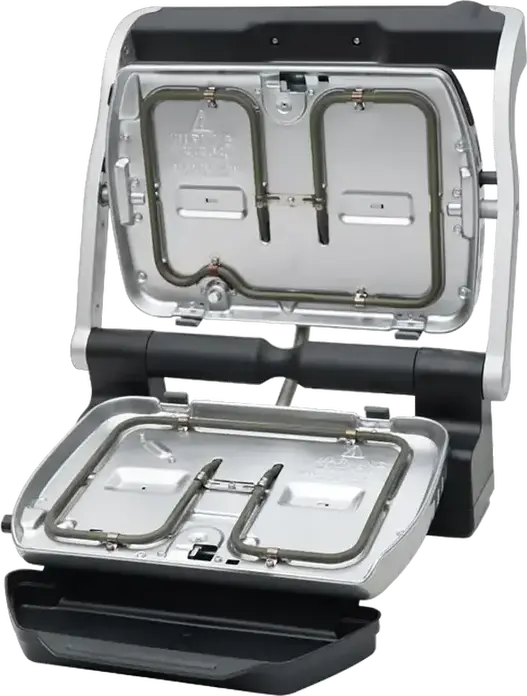 Tefal OptiGrill Electric Grill 2000W, Stainless Steel Double Plate with Removable Non-Stick Plates, 6 Automatic Programs, Manual Mode, Grease Tray