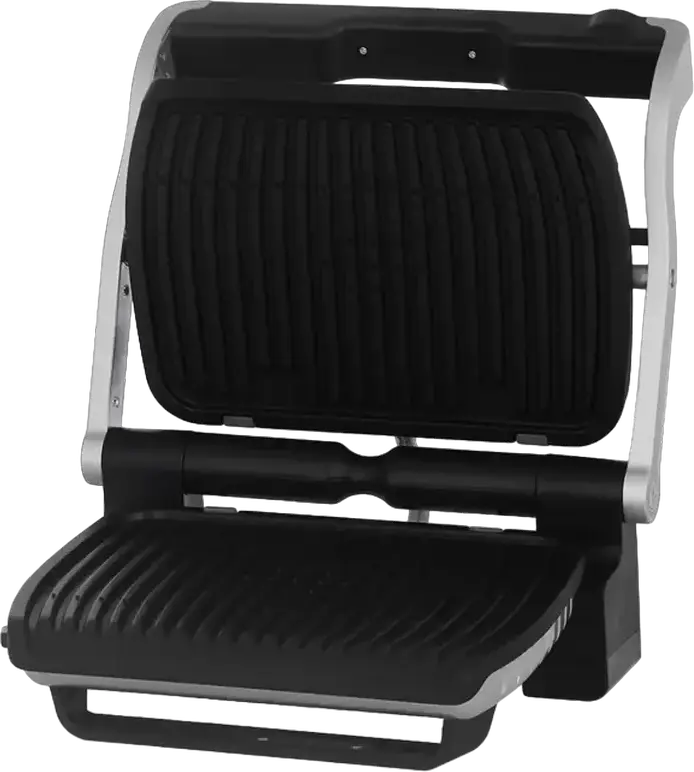 Tefal OptiGrill Electric Grill 2000W, Stainless Steel Double Plate with Removable Non-Stick Plates, 6 Automatic Programs, Manual Mode, Grease Tray