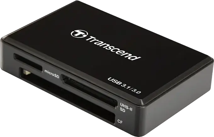 Transcend TS-RDF9 USB 3.1 Gen 1 Card Reader, SDXC UHS-II, microSDXC, CompactFlash UDMA7, Read up to 260MB/s Write 190MB/s, Black