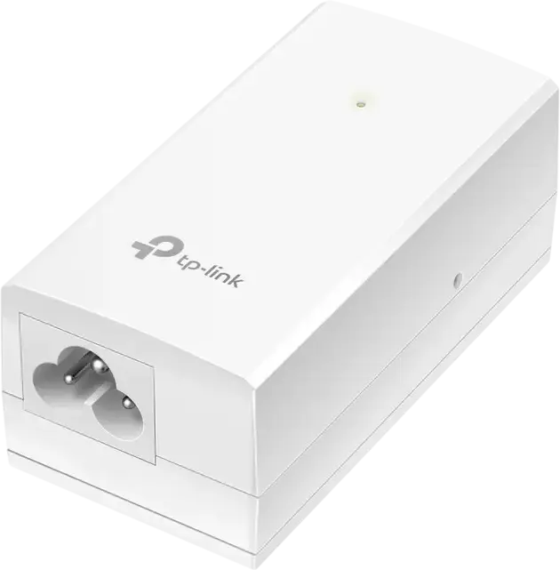 Injector PoE Pasiv TP-Link POE4818G, 48V 18W Gigabit 10/100/1000Mbps Porturi RJ45 Ecranate, Adaptor de Retea Plug-and-Play cu Kit de Montare pe Perete, Alb