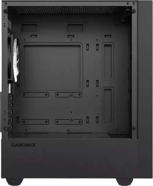 Gamemax Edge (6650) Micro-ATX Mini Tower Case, Tempered Glass Side Panel, Supports M-ATX/ITX, 5x 2.5" SSD/3x 3.5" HDD, RGB Rear Fan, Black