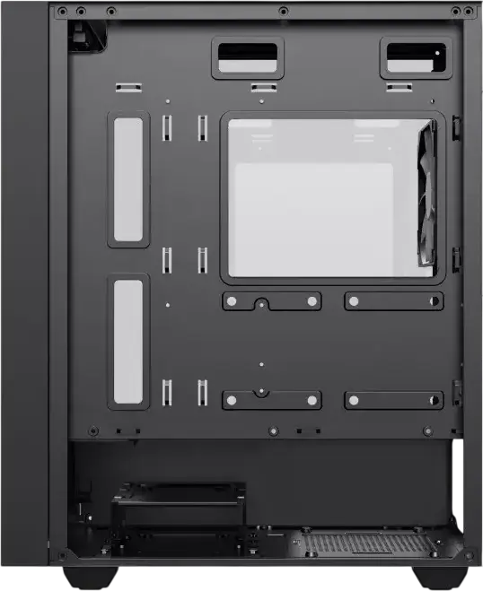 Gamemax Edge (6650) Micro-ATX Mini Tower Case, Tempered Glass Side Panel, Supports M-ATX/ITX, 5x 2.5" SSD/3x 3.5" HDD, RGB Rear Fan, Black