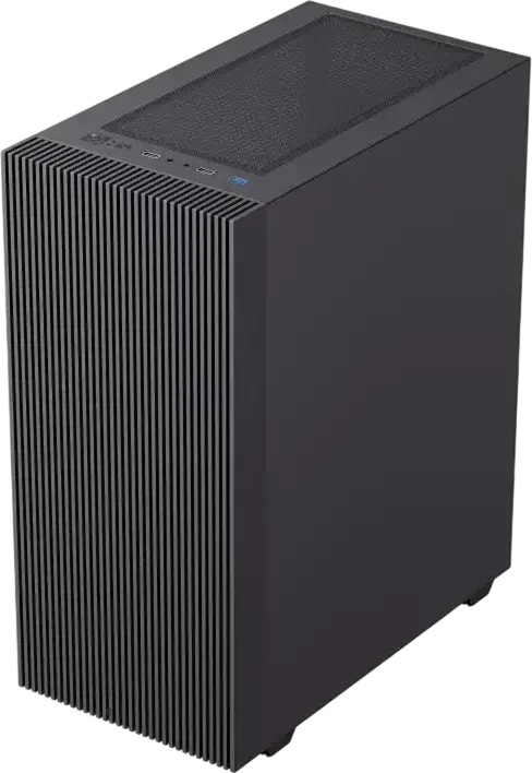 Gamemax Edge (6650) Micro-ATX Mini Tower Case, Tempered Glass Side Panel, Supports M-ATX/ITX, 5x 2.5" SSD/3x 3.5" HDD, RGB Rear Fan, Black