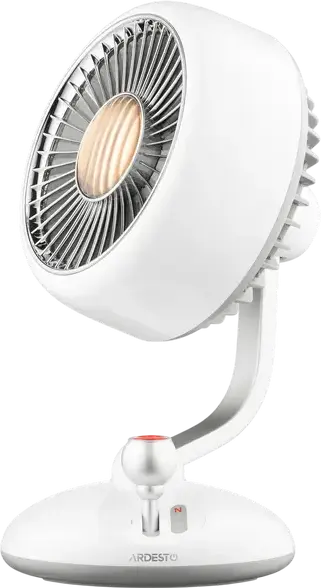 Портативный настольный осевой вентилятор Ardesto AviaFan FT-F3600W, аккумулятор 3600 мАч, зарядка USB-C, 3 скорости, LED-подсветка, горизонтальная осцилляция