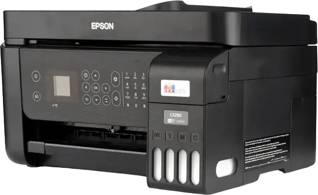 Epson EcoTank L5290 All-in-One Ink Tank Printer, Print Scan Copy Fax, WiFi Ethernet, ADF, 5760x1440 DPI, 10 ppm Mono, 5 ppm Color, Black