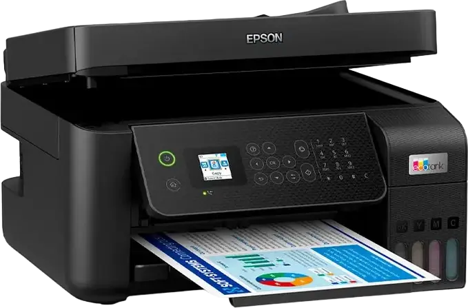Epson EcoTank L5290 All-in-One Ink Tank Printer, Print Scan Copy Fax, WiFi Ethernet, ADF, 5760x1440 DPI, 10 ppm Mono, 5 ppm Color, Black