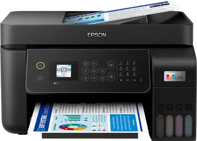 Epson EcoTank L5290 All-in-One Ink Tank Printer, Print Scan Copy Fax, WiFi Ethernet, ADF, 5760x1440 DPI, 10 ppm Mono, 5 ppm Color, Black