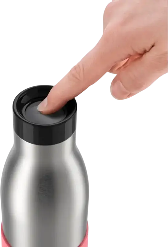 Sticla Termica Tefal Bludrop N3110810 din Otel Inoxidabil 0.5L cu Capac Quick-Press 360 si Husca de Silicone, Etansa
