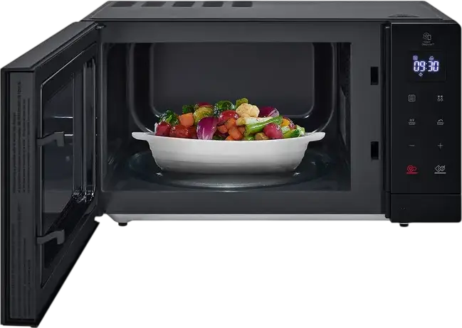LG MS3032JAR Freestanding Microwave Oven, 30L Capacity, 900W Power, 5 Power Levels, Tactile Control, Easy-to-Clean Enamel Interior, Black