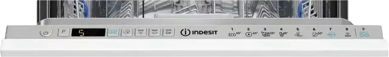 Masina de spalat vase incorporabila ingusta Indesit DSIO 3M24 C S, 10 couverts, 7 programe, Argintiu, Clasa Energetica E, Latime 44.8 cm