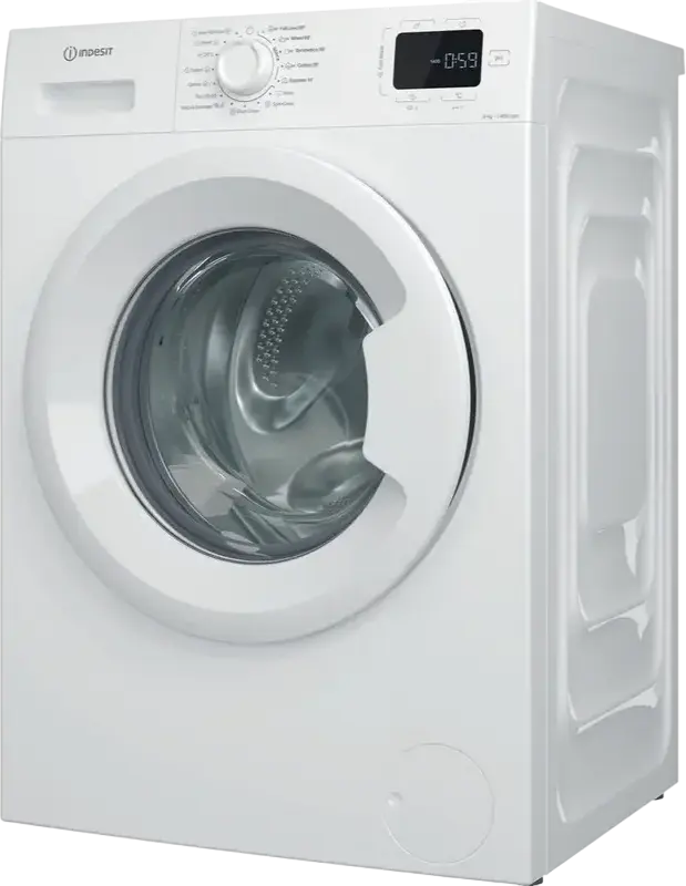 Indesit IM 864 MY Front-Loading Washing Machine, 8kg Capacity, 1400 rpm Spin, Energy Class A, Steam Cleaning, LED Display, White