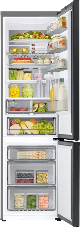 Холодильник Samsung Bespoke AI RB38C7B6D22/EF, No Frost, SpaceMax, Digital Inverter, 390 л, черный, класс энергопотребления D, SmartThings, 203x59.5x65.8 см