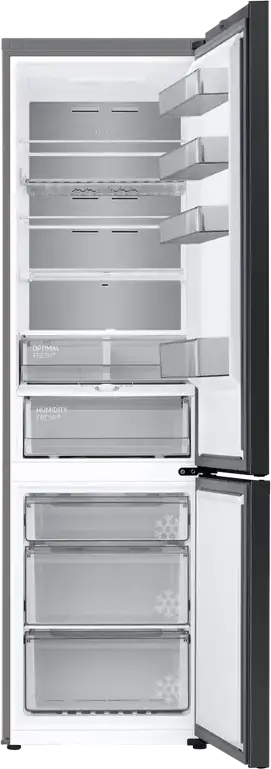Холодильник Samsung Bespoke AI RB38C7B6D22/EF, No Frost, SpaceMax, Digital Inverter, 390 л, черный, класс энергопотребления D, SmartThings, 203x59.5x65.8 см