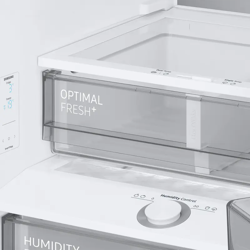 Холодильник Samsung Bespoke AI RB38C7B6D22/EF, No Frost, SpaceMax, Digital Inverter, 390 л, черный, класс энергопотребления D, SmartThings, 203x59.5x65.8 см