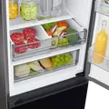 Холодильник Samsung Bespoke AI RB38C7B6D22/EF, No Frost, SpaceMax, Digital Inverter, 390 л, черный, класс энергопотребления D, SmartThings, 203x59.5x65.8 см