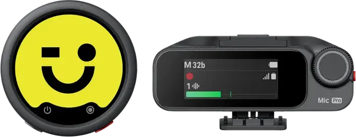 Insta360 Mic Pro Wireless Microphone System, 1 TX + 1 RX, 32-bit Float Internal Recording, 400m Range, AI Noise Canceling, 32GB Memory, Black