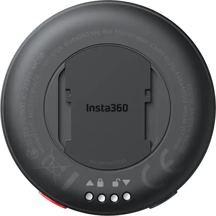Insta360 Mic Pro Wireless Microphone System, 1 TX + 1 RX, 32-bit Float Internal Recording, 400m Range, AI Noise Canceling, 32GB Memory, Black