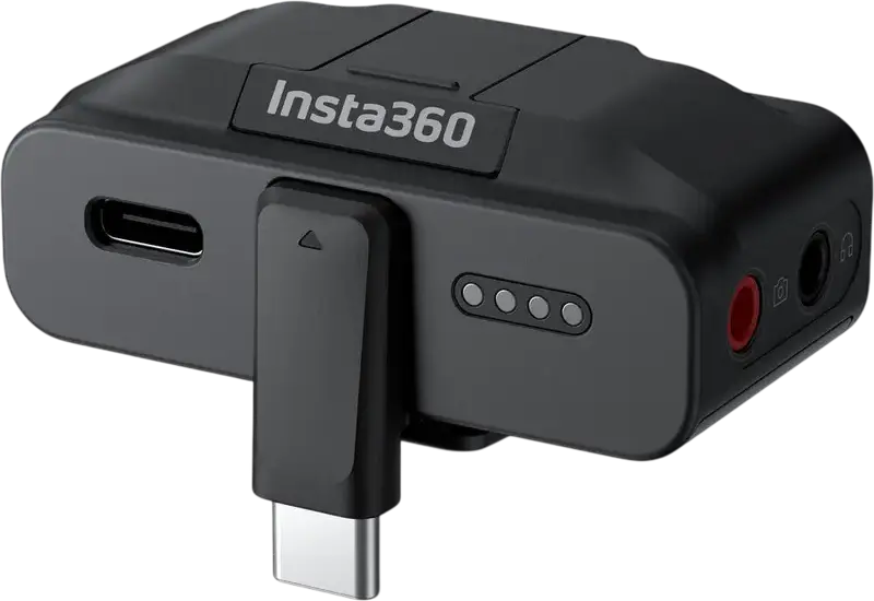 Insta360 Mic Pro Wireless Microphone System, 1 TX + 1 RX, 32-bit Float Internal Recording, 400m Range, AI Noise Canceling, 32GB Memory, Black