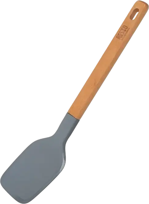 Resto Subra 94203 Kitchen Spatula Turner, PBT Plastic Head, Beech Wood Handle, Heat Resistant to 210°C, 31.3 x 7 cm, Grey