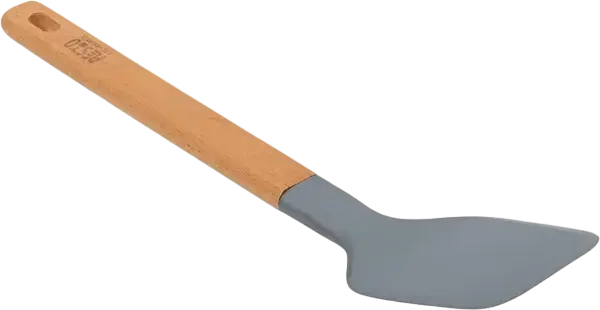 Resto Subra 94203 Kitchen Spatula Turner, PBT Plastic Head, Beech Wood Handle, Heat Resistant to 210°C, 31.3 x 7 cm, Grey