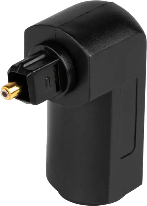 Cablexpert A-OPTL-01 Right-Angle Toslink Optical Audio Cable Adapter, Gold-Plated Connectors, Black