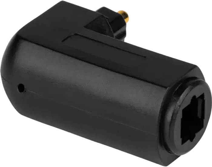 Cablexpert A-OPTL-01 Right-Angle Toslink Optical Audio Cable Adapter, Gold-Plated Connectors, Black