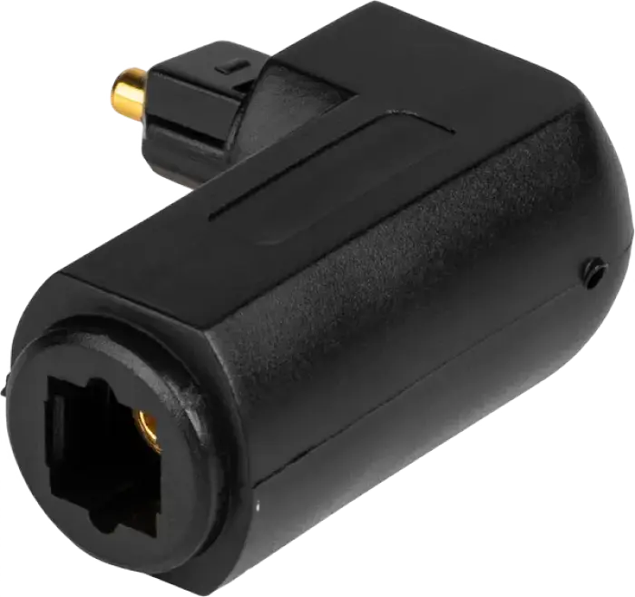 Cablexpert A-OPTL-01 Right-Angle Toslink Optical Audio Cable Adapter, Gold-Plated Connectors, Black
