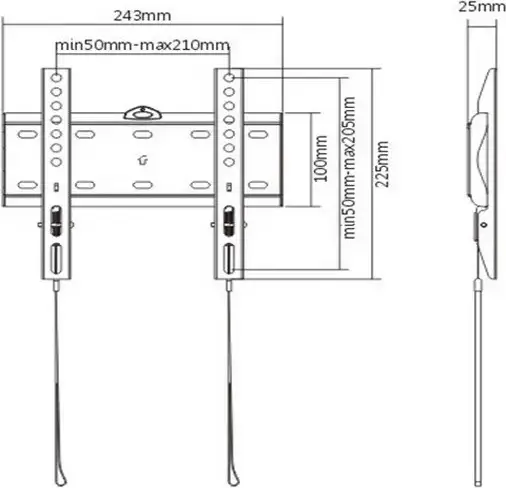 Gembird WM-42F-01 Fixed TV Wall Mount for 23" to 42" Screens, VESA 75x75 to 200x200mm, Steel Powder Coated Black, Max Load 30kg with Bubble Level