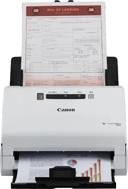Canon imageFORMULA R40 Desktop Sheet Fed Scanner, ADF Duplex, 40ppm/80ipm, 600 dpi, 60-Sheet Feeder, USB 2.0, White