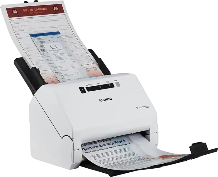 Canon imageFORMULA R40 Desktop Sheet Fed Scanner, ADF Duplex, 40ppm/80ipm, 600 dpi, 60-Sheet Feeder, USB 2.0, White