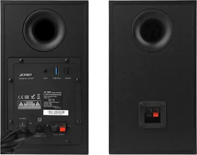 F&D R23BT 2.0 CH Multimedia Computer Speakers, 40W RMS, Bluetooth 5.0, Optical S/PDIF, AUX, USB, MDF Wood Bookshelf Design, Black, Remote Control