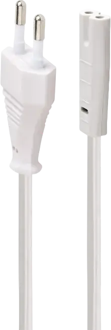 Cablu Alimentare Cablexpert PC-184/2-W, Schuko CEE 7/4 la C7 IEC 60320 C7, 1.8m, Alb, 2.5A, 0.75mm2