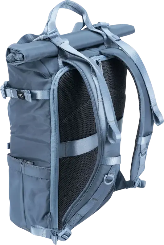 Vanguard VEO FLEX 43M Camera Backpack, Nylon, for DSLR/Mirrorless, 9.7" Tablet Pocket, Top/Side/Rear Access, Rain Cover, Blue