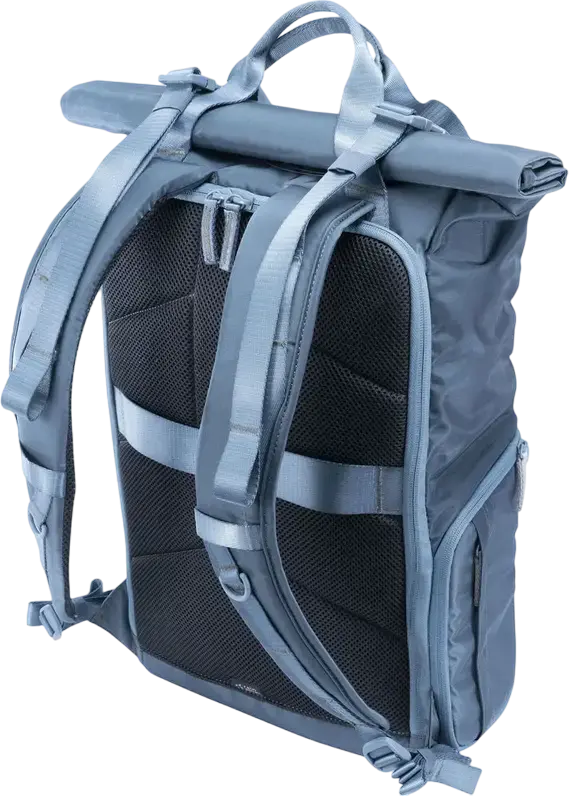 Vanguard VEO FLEX 43M Camera Backpack, Nylon, for DSLR/Mirrorless, 9.7" Tablet Pocket, Top/Side/Rear Access, Rain Cover, Blue