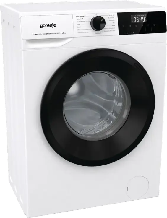 Стиральная машина Gorenje WNHPI94A1PS с фронтальной загрузкой, 9 кг, класс энергопотребления A, 1400 об/мин, Inverter PowerDrive, SteamTech, белая