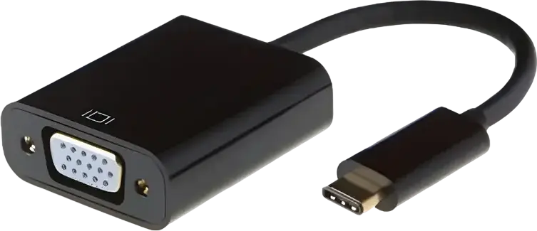 APC Electronic APC-631008 Video Adapter USB Type-C Male to VGA D-Sub Female, Gold-Plated Connectors, Black, 0.15m