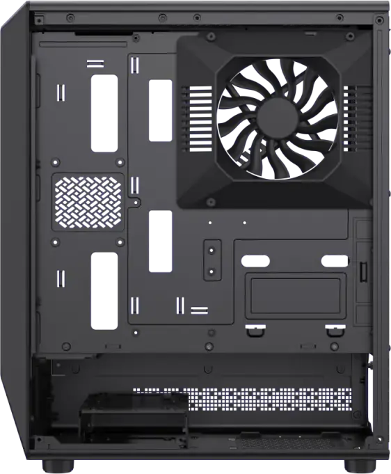 Gamemax Vista COC AB Midi-Tower Case, 262 Degree Panoramic Tempered Glass, 6x 120mm ARGB and COC Turbo Fans, ATX/M-ATX/ITX, Black