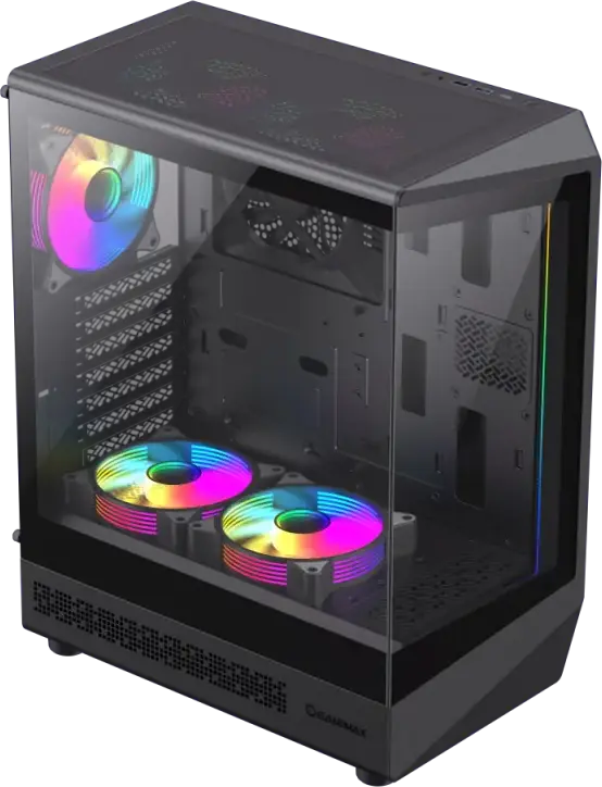 Carcasă PC Gamemax Vista COC AB, Midi-Tower, Fără PSU, Negru
