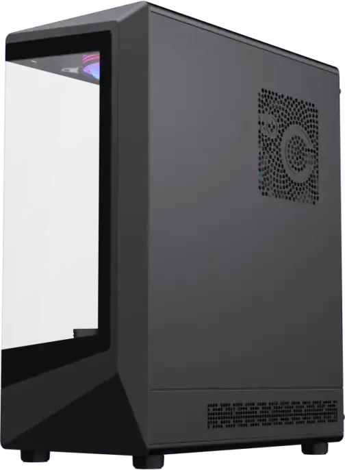 Gamemax Vista COC AB Midi-Tower Case, 262 Degree Panoramic Tempered Glass, 6x 120mm ARGB and COC Turbo Fans, ATX/M-ATX/ITX, Black