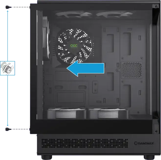 Gamemax Vista COC AB Midi-Tower Case, 262 Degree Panoramic Tempered Glass, 6x 120mm ARGB and COC Turbo Fans, ATX/M-ATX/ITX, Black