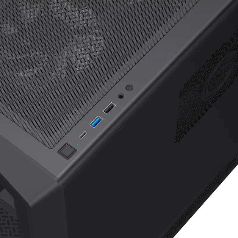 Gamemax Vista COC AB Midi-Tower Case, 262 Degree Panoramic Tempered Glass, 6x 120mm ARGB and COC Turbo Fans, ATX/M-ATX/ITX, Black