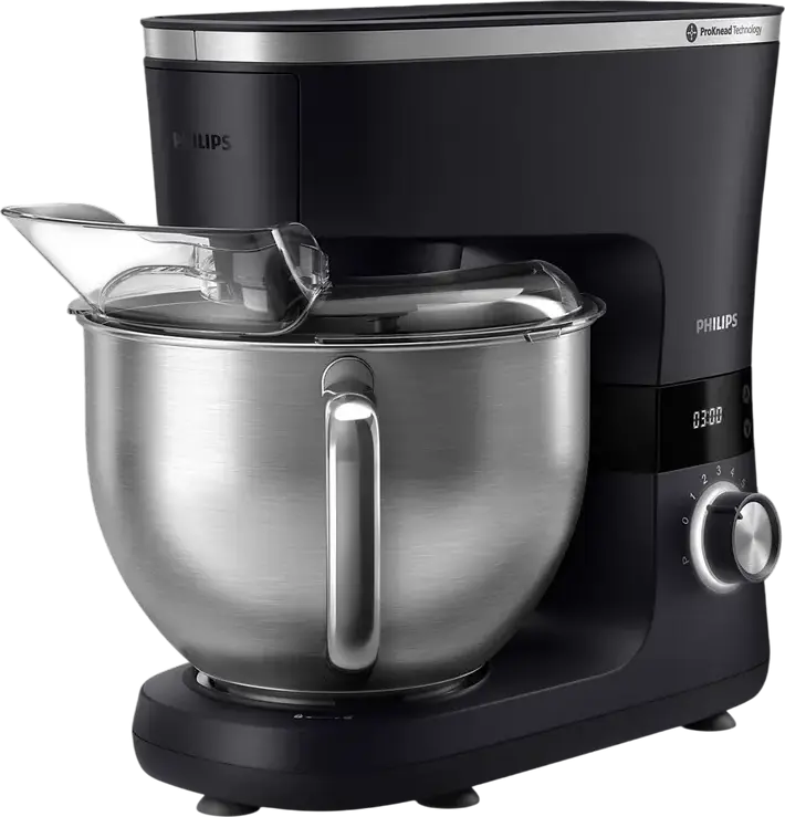 Philips HR7962/01 Series 7000 Kitchen Machine, 1000W, 5.5L Stainless Steel Bowl, ProKnead Technology, LED Display, Black